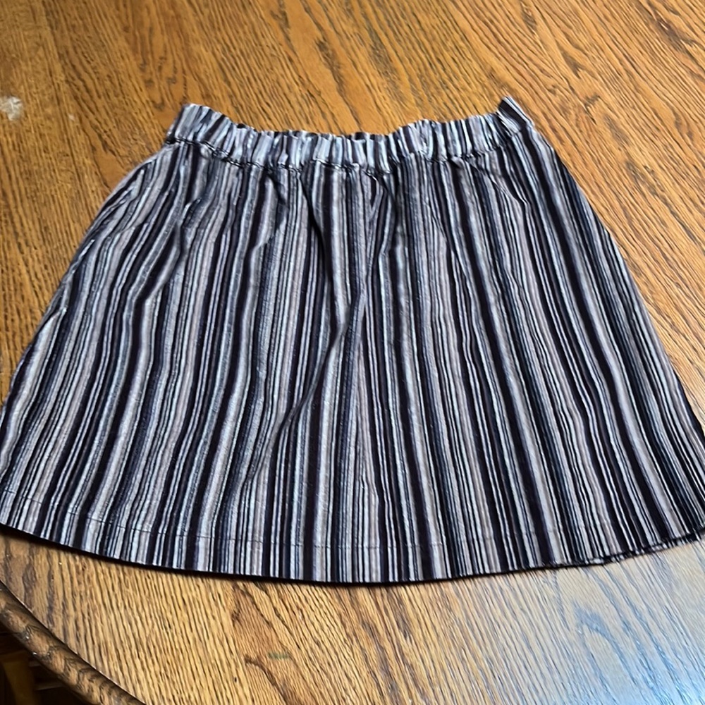 American Eagle Outfitters Black and White Striped Mini Skirt